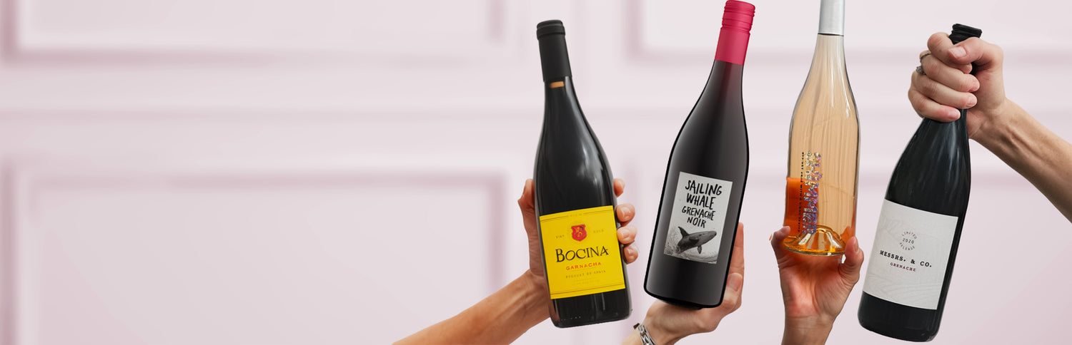 hands holding grenache garnacha wines