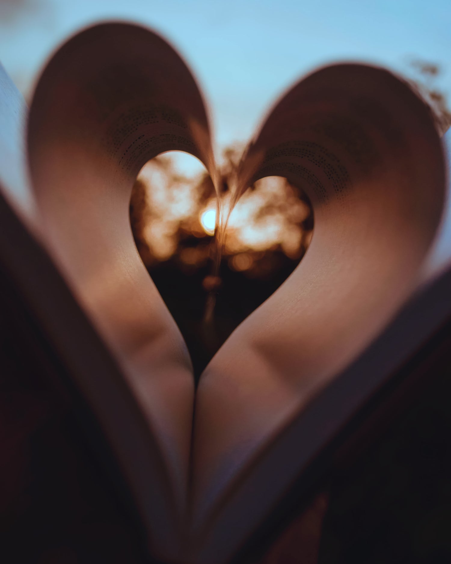 book pages in shape of a heart